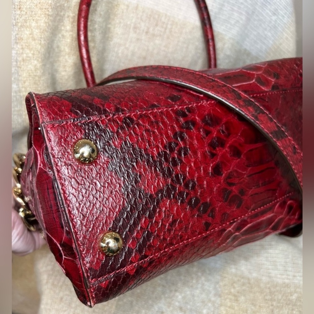 Michael Kors Burgundy Python Leather Hamilton Cro… - image 6